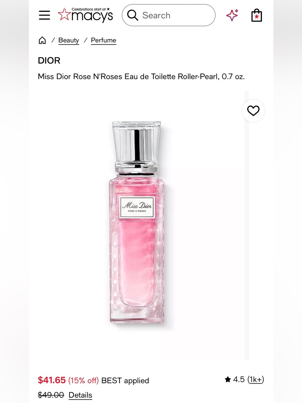 Miss Dior Blooming Bouquet Roller Bottle .67 fl ounces